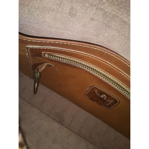 Brahmin Crossbody Gorpcore Bag 70s 80s FairyGrunge Croc Embossed Brown Leather - Picture 7 of 9